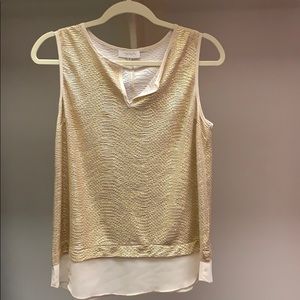 Soft gold metallic Sleeveless top
